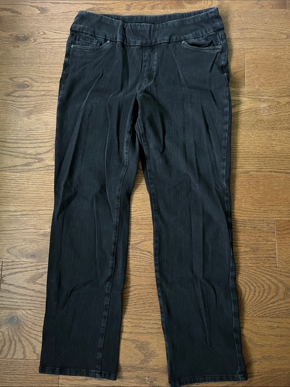 Coldwater Creek Women’s Knit Denim Mid Rise Straight Leg Jeans.